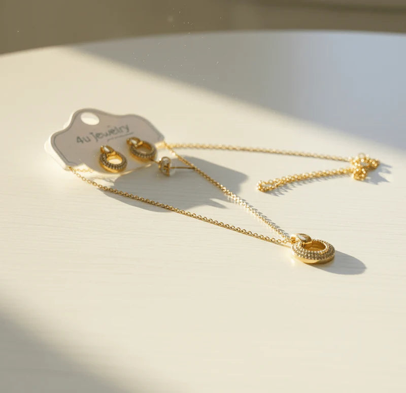 Elegant Round Crystal Jewelry Set
