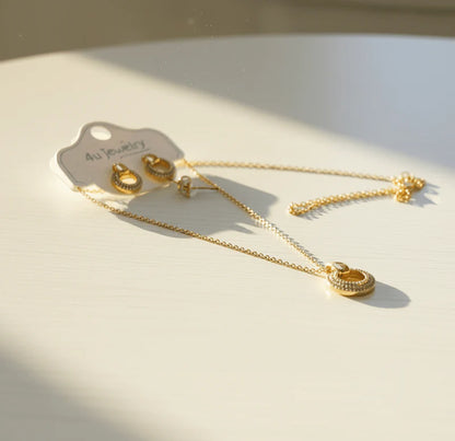Elegant Round Crystal Jewelry Set