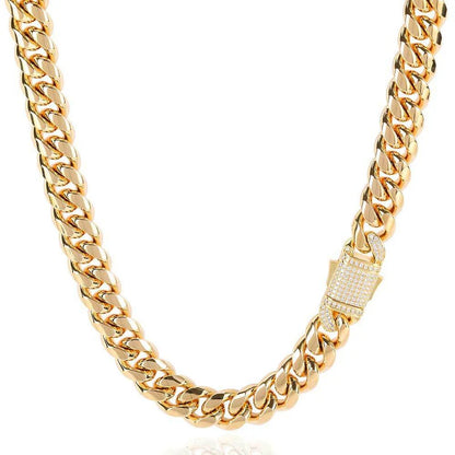 European Hip Hop Titanium Steel Necklace Ornament Stainless Steel Cuban Link Chain