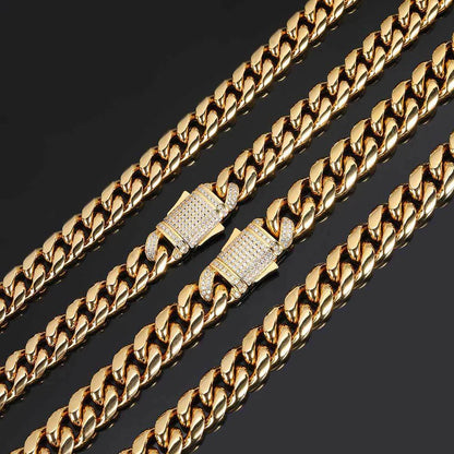 European Hip Hop Titanium Steel Necklace Ornament Stainless Steel Cuban Link Chain