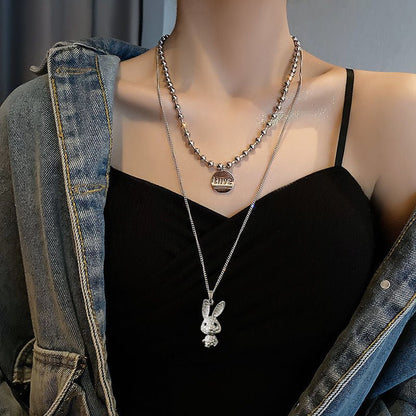 Sweet And Cool Full-Diamond Pendant Necklace
