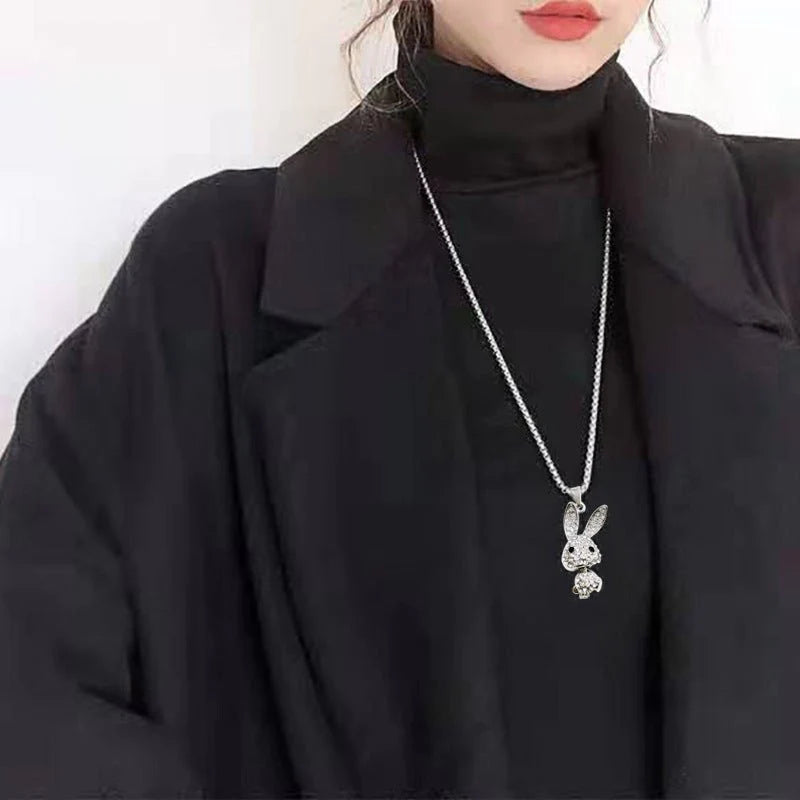 Sweet And Cool Full-Diamond Pendant Necklace